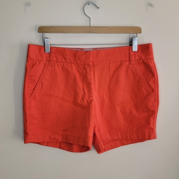 J. Crew | Orange Chino 100% Cotton Broken-In Shorts Size 8 - Picture 1 of 4